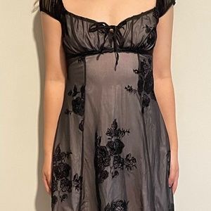 Urban Outfitters Mini Dress UO Gothic Mesh Babydoll Dress